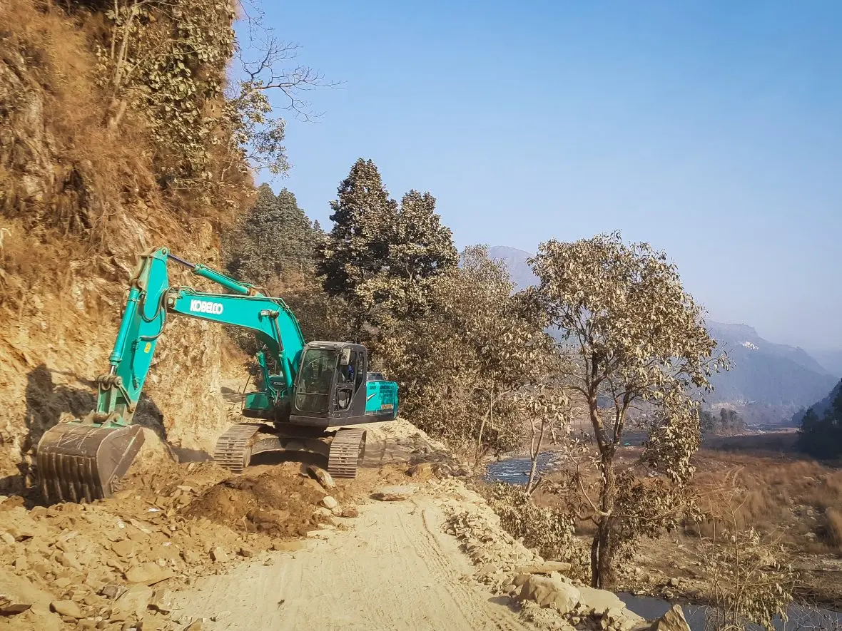Road clearance work in Nepal.