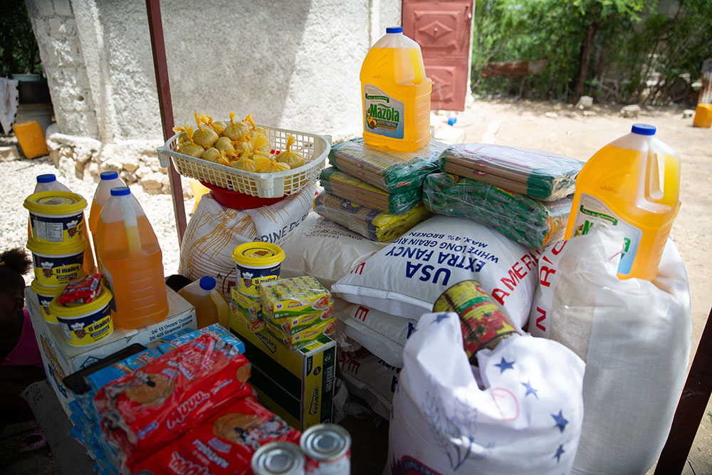 food at a market in Haiti