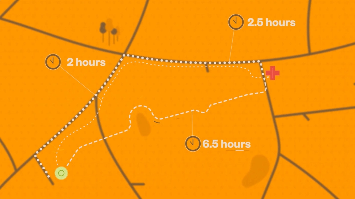 Graphic showing travel times to treatments