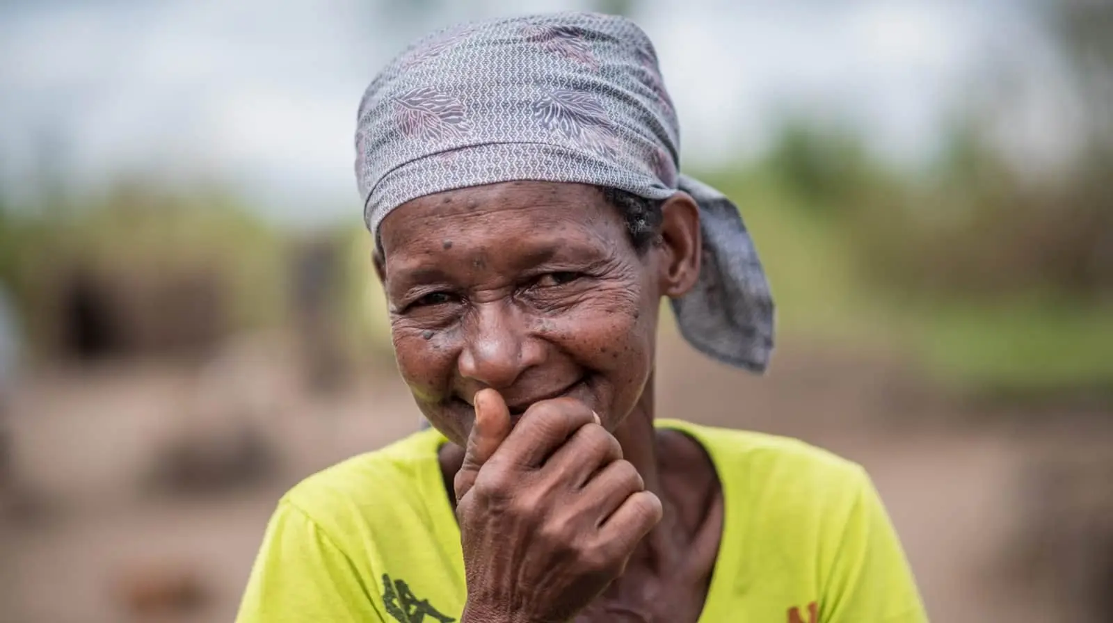 Elderly woman smiling at the camera