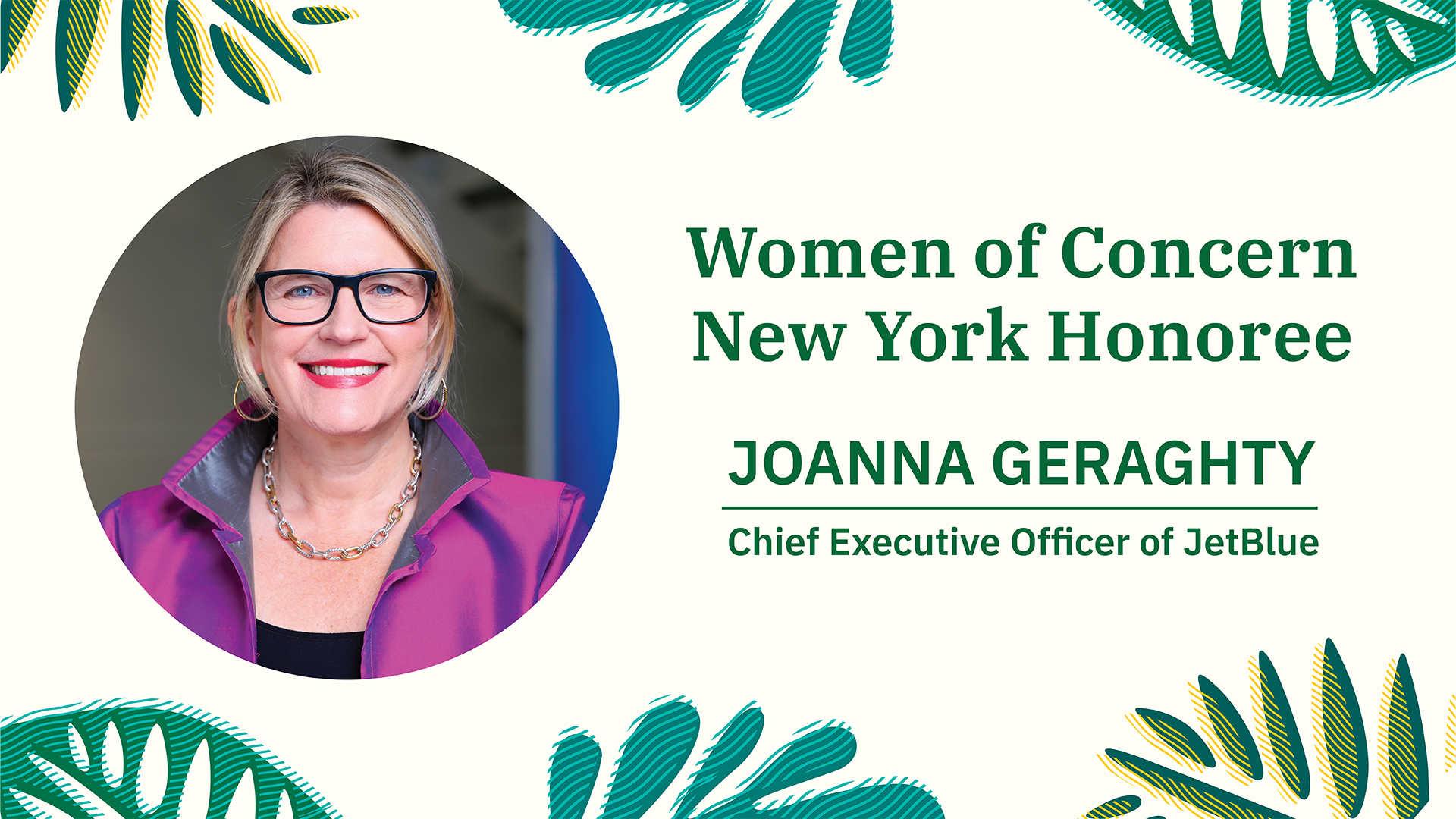 Joanna Geraghty, Women of Concern New York Honoree