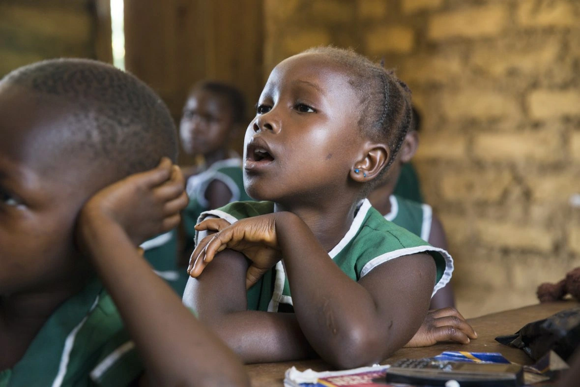 Students attending class in Masaka School.