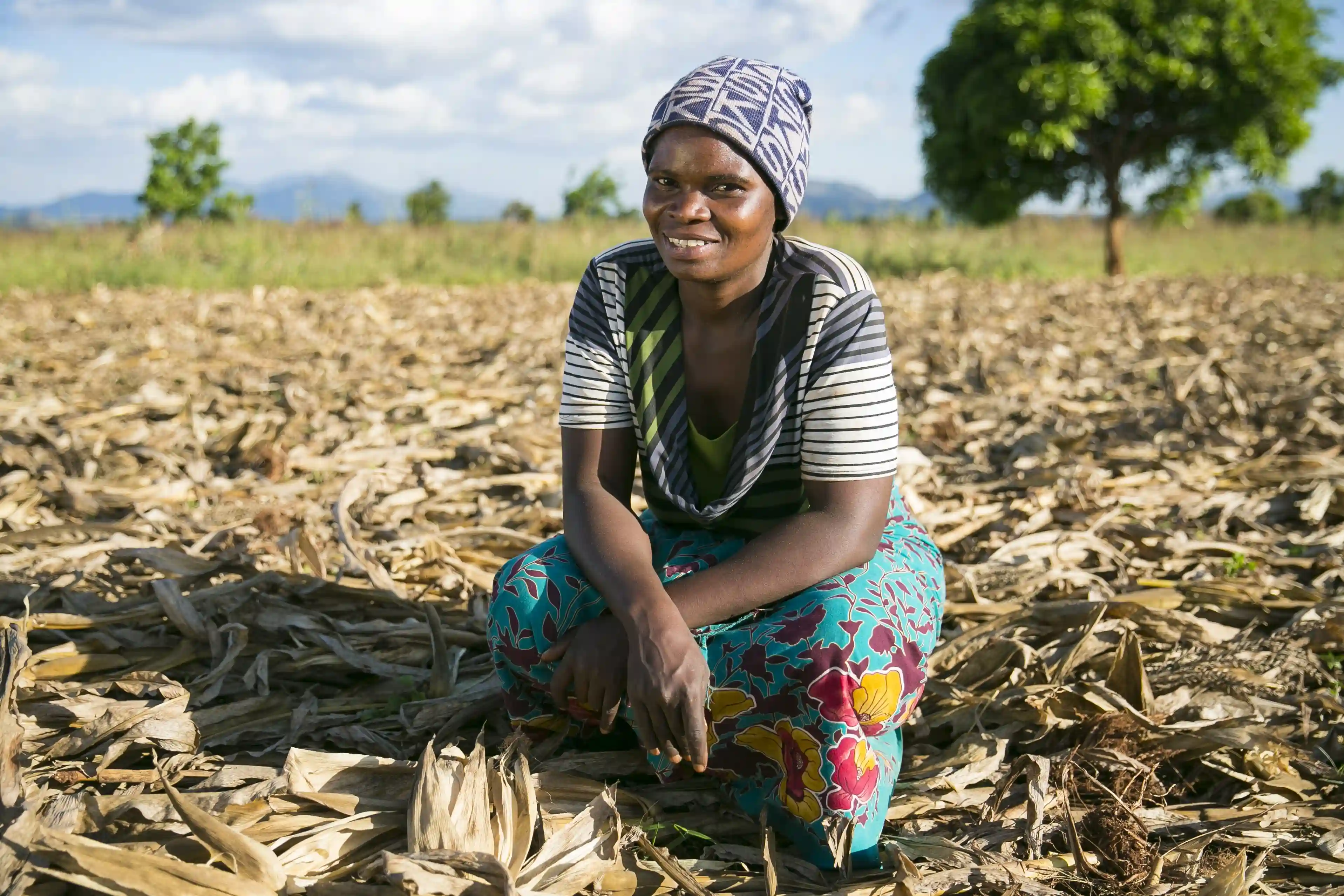 Agnes Jack, who is being supported by Concern to practice conservation agriculture, greatly improving her crop yields and income.