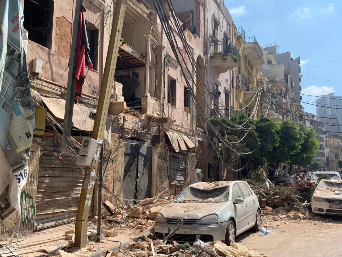 Explosion damage in Beirut