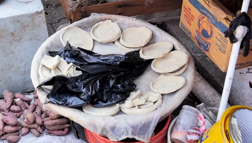 Bonbon te, aka galettes, on sale in Port-au-Prince.