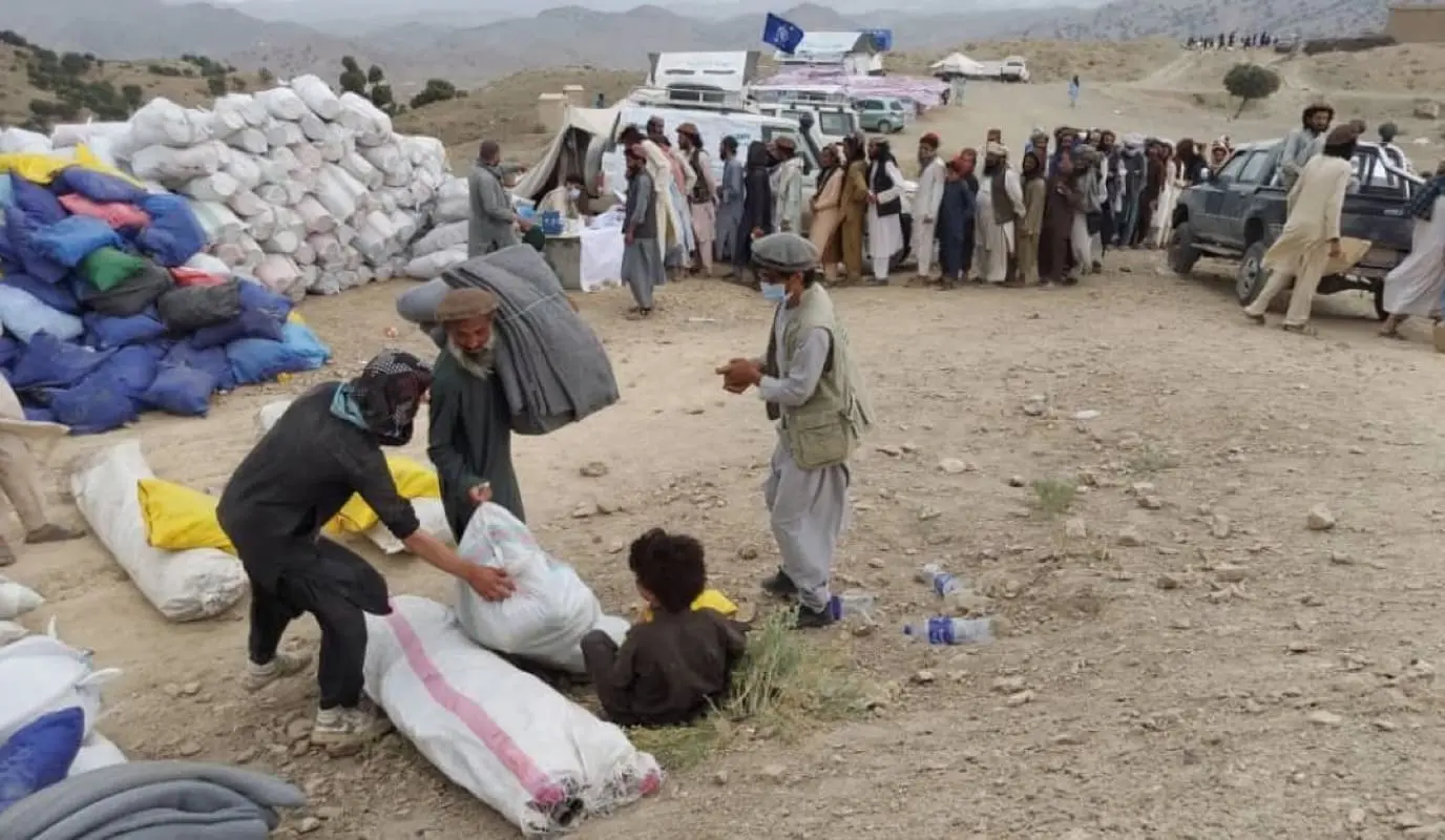 An emergency relief distribution led by Concern in Afghanistan following a massive earthquake in June 2022.
