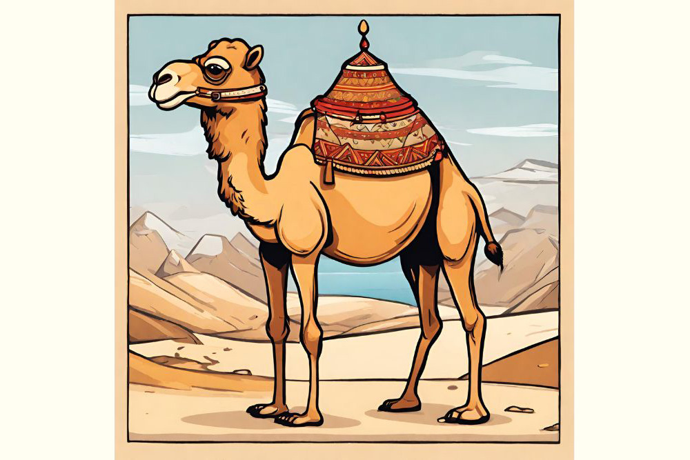 a cartoon camel