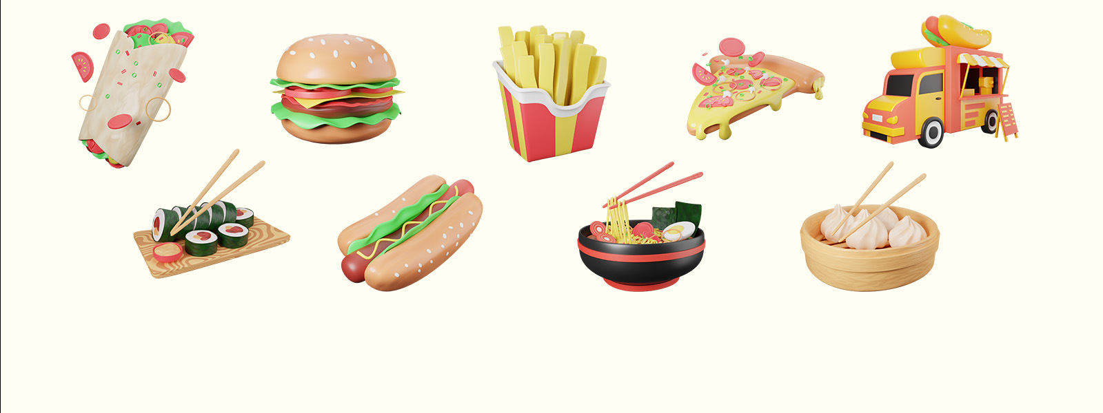 icons of various foods