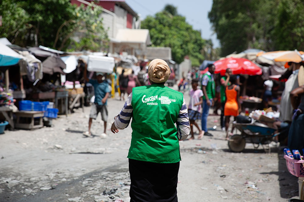 A Concern Worldwide staff member in haiti