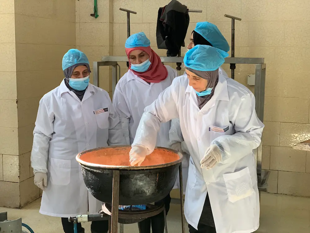 Mother of three Khadija* (42) is a Syrian refugee living in Northern Lebanon. Khadija was one of 25 women who were selected to work at local cooperatives, where she learned how to make all kinds of cheese, which are then sold locally