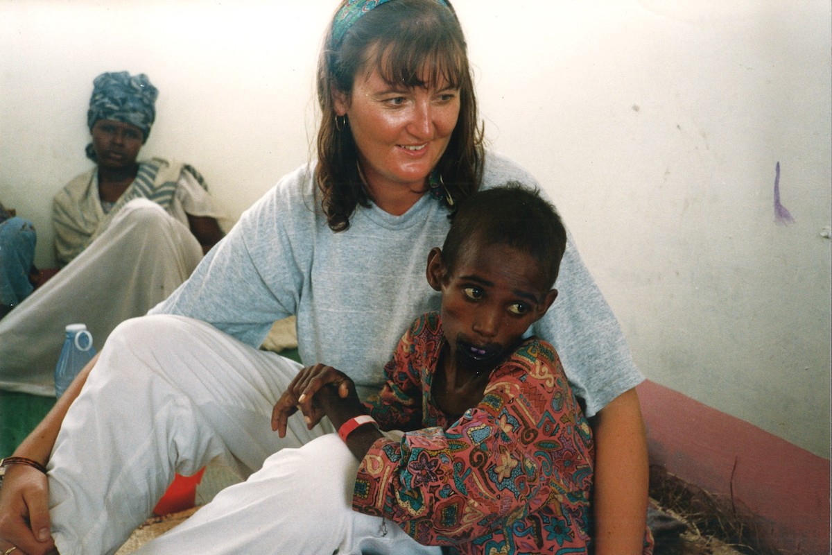 Concern nurse Valerie Place at work in Somalia, 1993 (Photo: Concern Worldwide)
