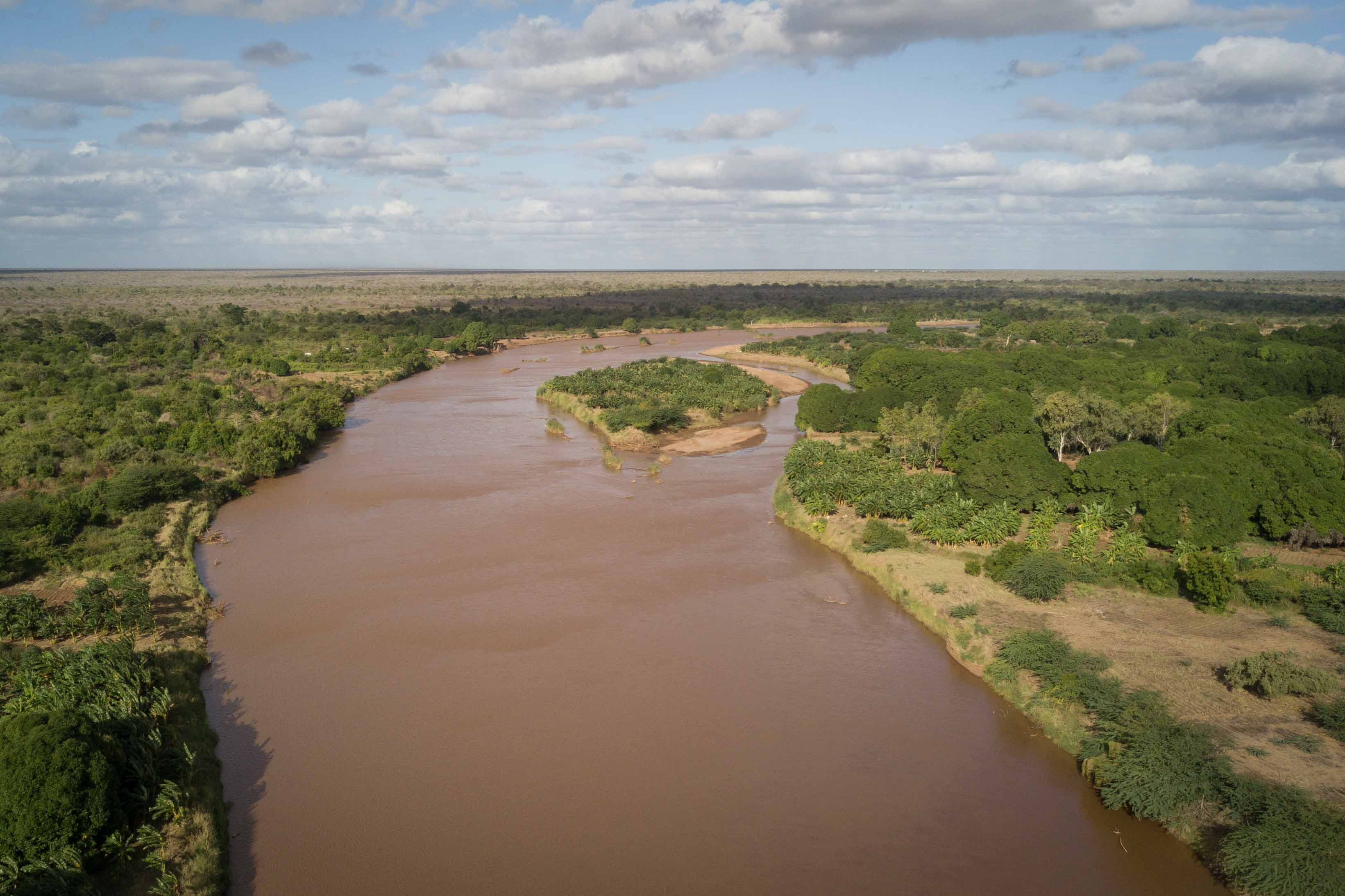 Aerial photo of the Tana River