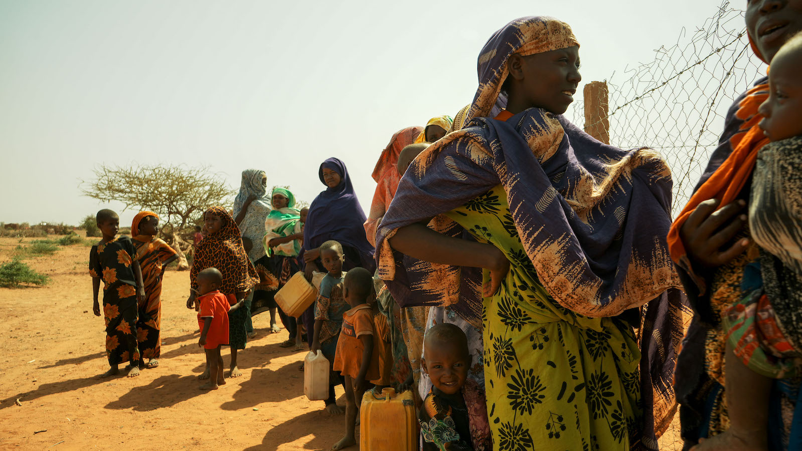 People queuing to collect water in Dollo Bay Wordea in the Somali region of Ethiopia. Photo: Adnan Ahmed/Concern Worldwide