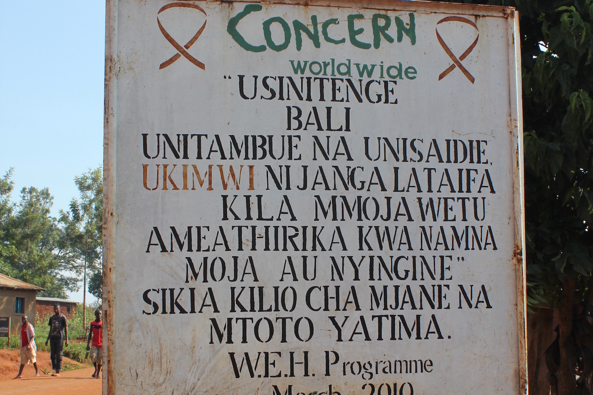 Concern raises awareness about HIV and AIDS across remote villages in Ngara, Tanzania.