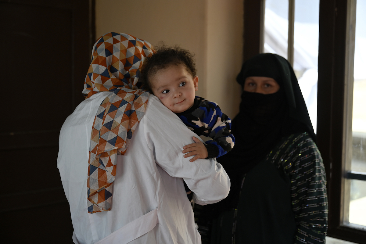 Young Hafez is treated at a Concern-supported Family Health House in northeastern Afghanistan.