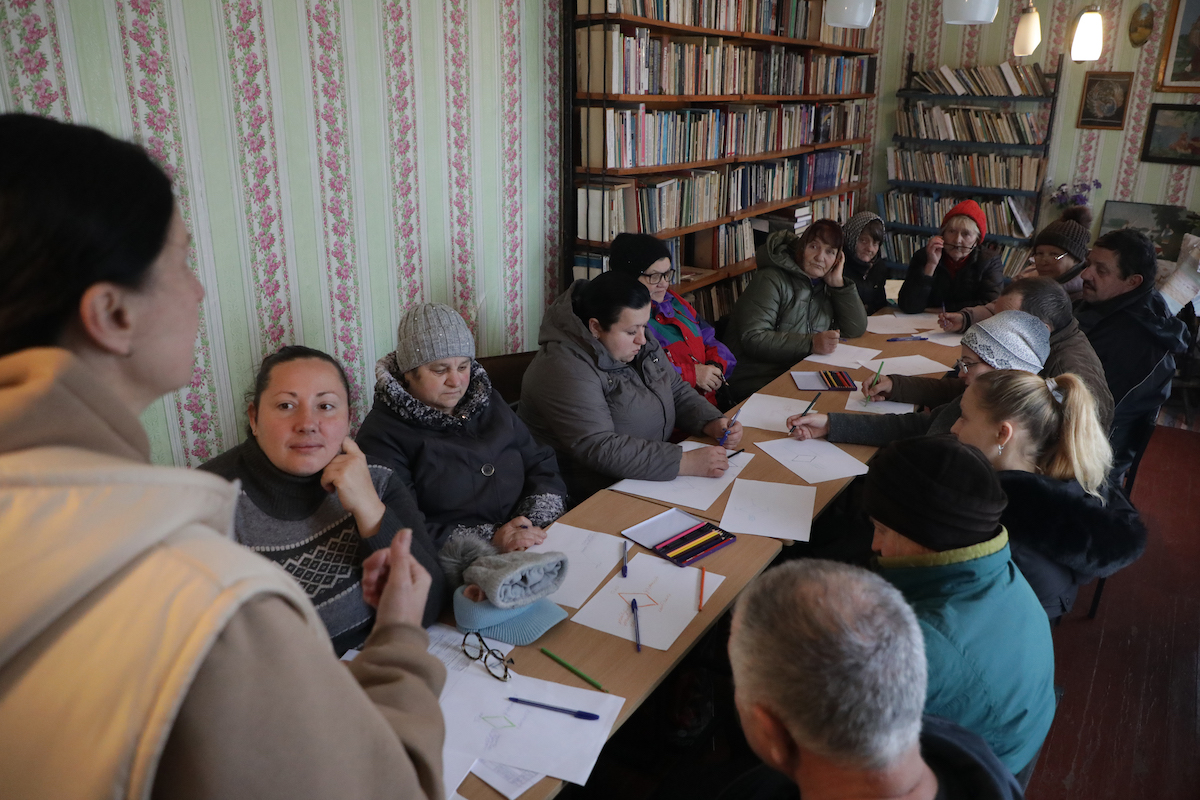 Psychosocial support sessions led for children and adults in Kharkiv, supported by Concern and facilitated by local partners. (Photos: Jon Hozier-Byrne/Concern Worldwide)