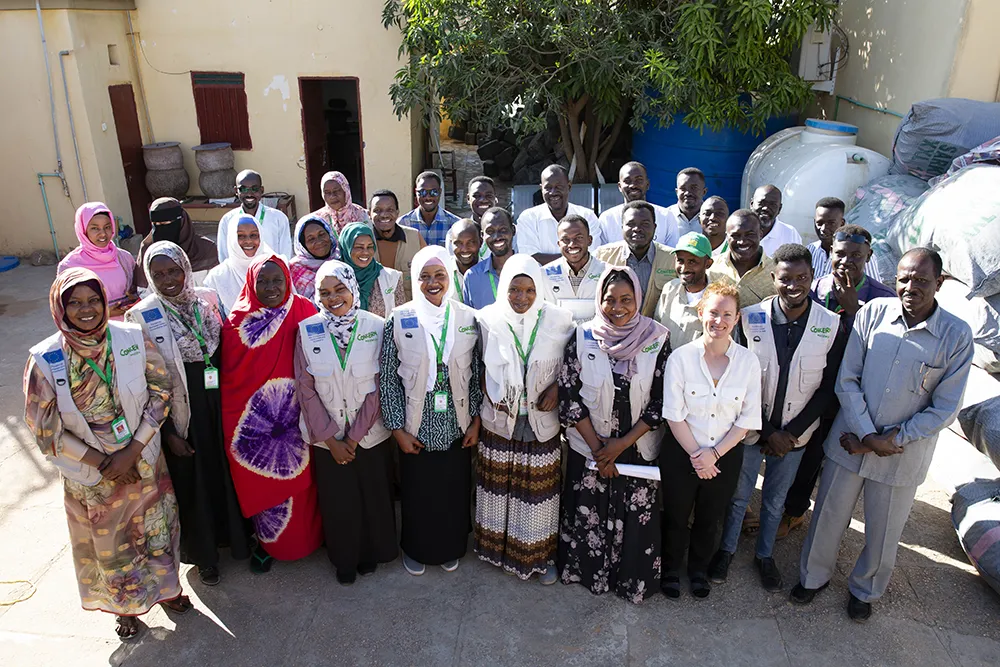 Members of the Concern Worldwide team at the El Geneina compound in West Darfur.