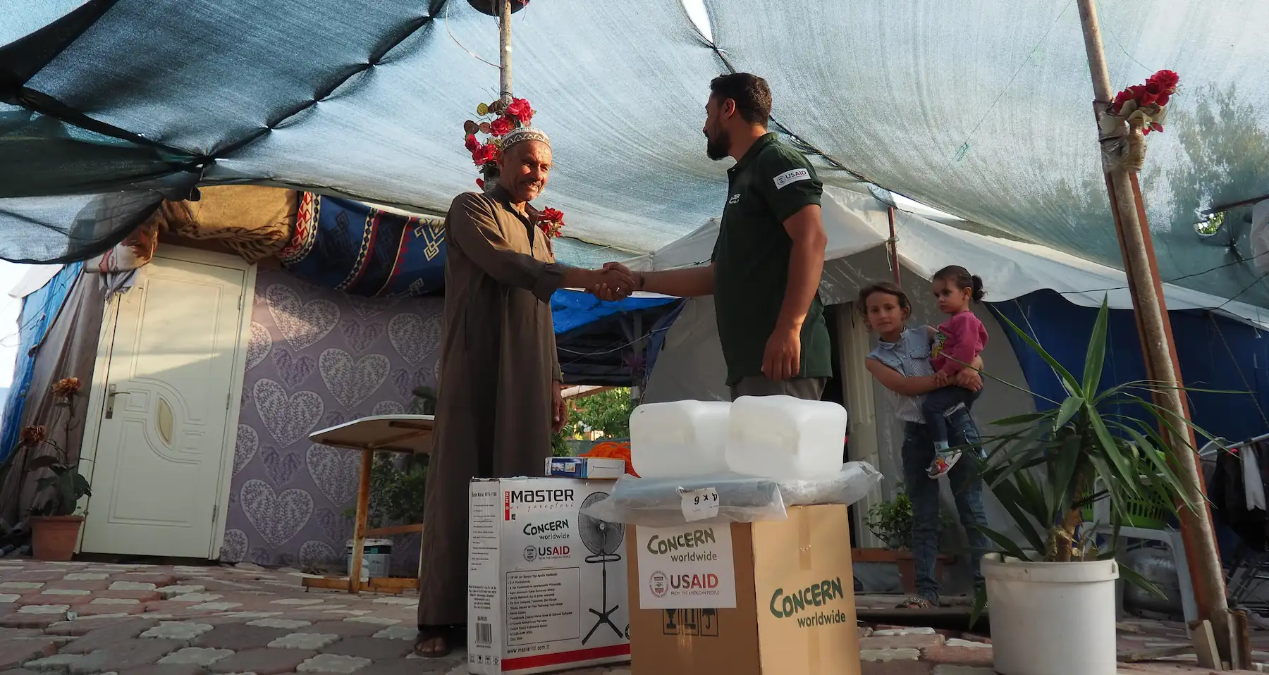 Suliman* and his family are refugees from Syria, who lost their home in Türkiye during the February 2023 earthquake. Non-food essentials, delivered by Concern and funded by USAID, helped them to recover their losses.