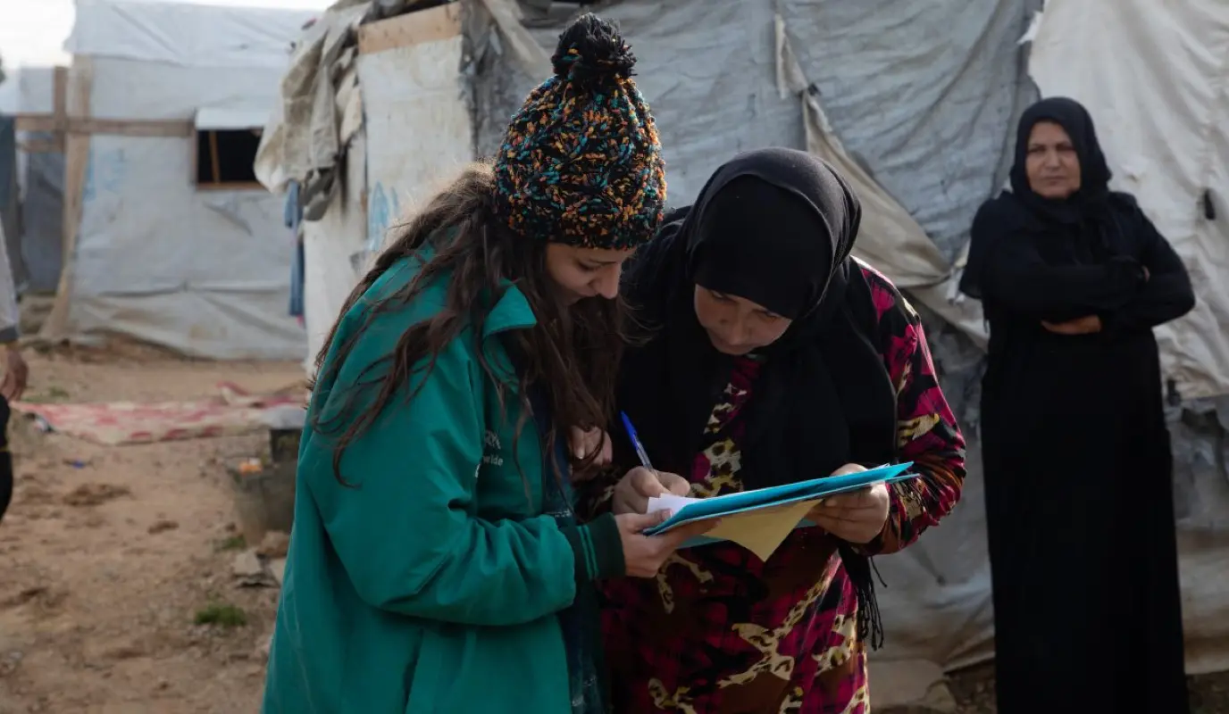 Humanitarian aid distribution among Syrian refugees