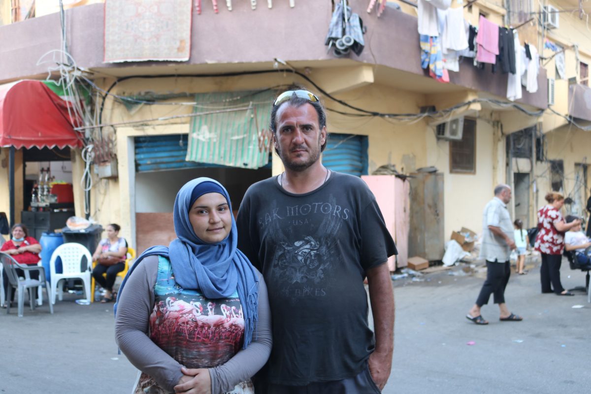 A lebanese couple affected by the Beirut explosion