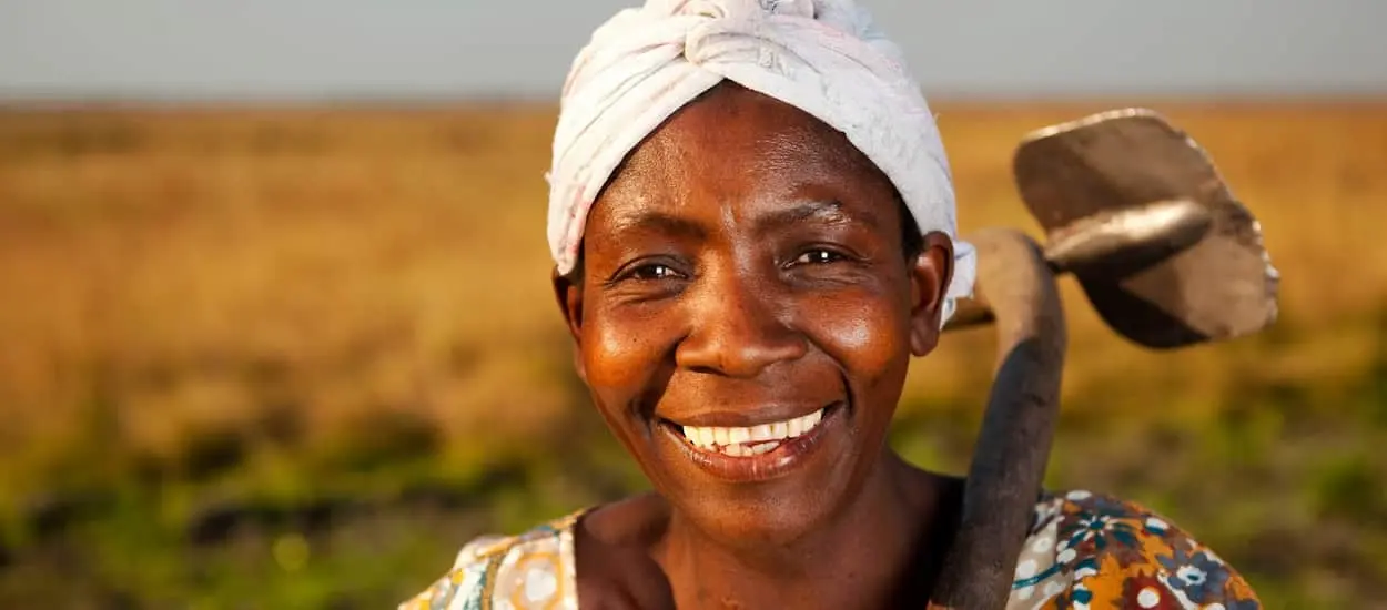 Woman working in field