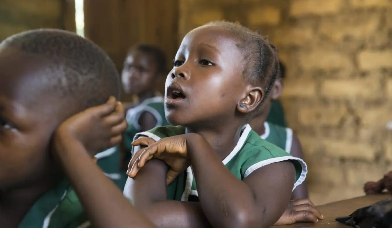 Students in a classroom in Sierra Leone