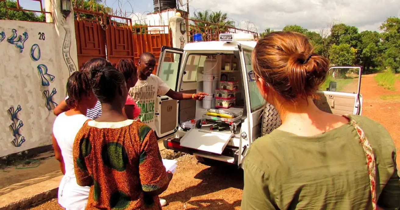 Ambulance training in Sierra Leone.