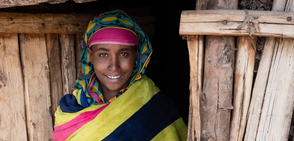 Ethiopian woman at her home